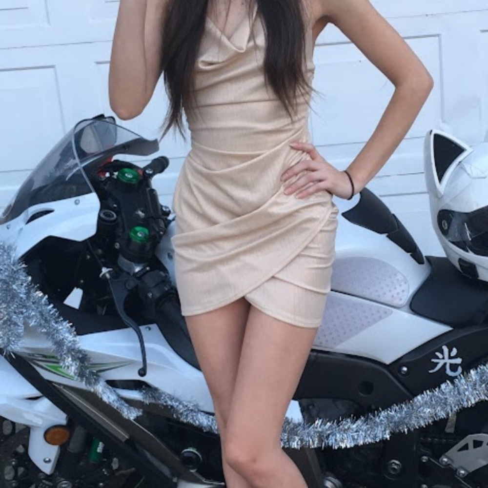 Lucy in the Sky Beige Mini Dress